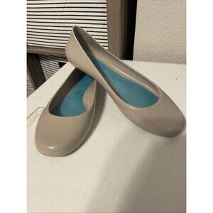 OkaB Casual Slip on Jelly Ballet Flat Womens Size 10 Chai Vegan VNC